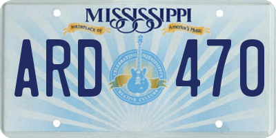 MS license plate ARD470