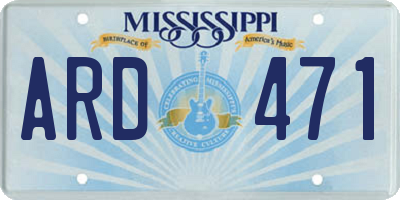 MS license plate ARD471