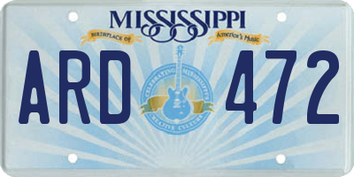 MS license plate ARD472