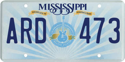 MS license plate ARD473