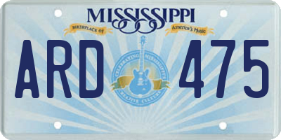 MS license plate ARD475