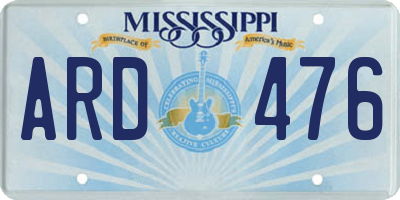 MS license plate ARD476