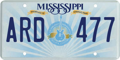 MS license plate ARD477