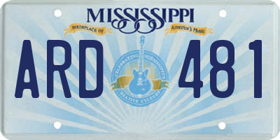 MS license plate ARD481
