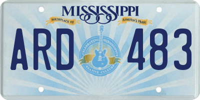 MS license plate ARD483