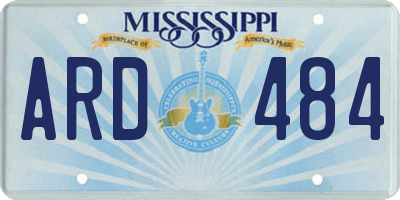 MS license plate ARD484