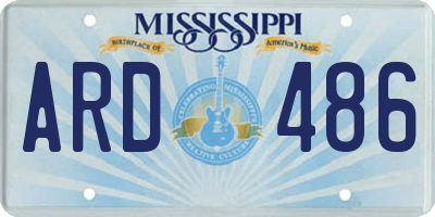 MS license plate ARD486