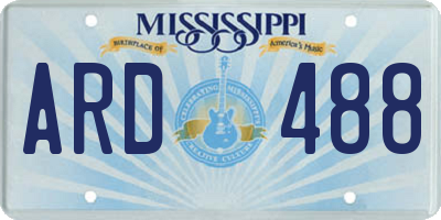 MS license plate ARD488