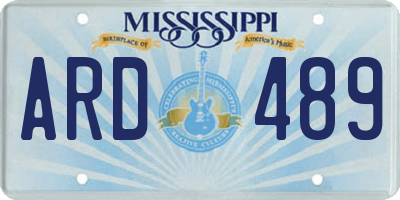 MS license plate ARD489