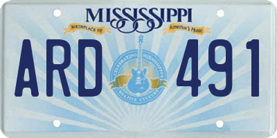 MS license plate ARD491