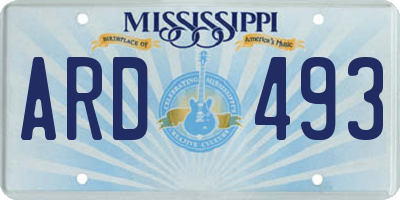MS license plate ARD493