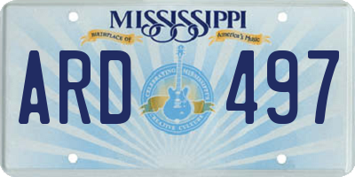 MS license plate ARD497
