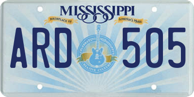MS license plate ARD505