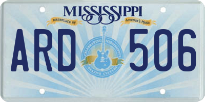 MS license plate ARD506