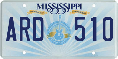 MS license plate ARD510
