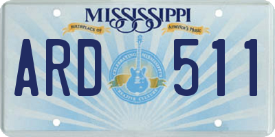 MS license plate ARD511