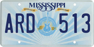 MS license plate ARD513