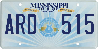 MS license plate ARD515
