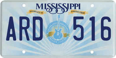 MS license plate ARD516