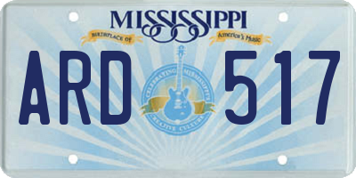 MS license plate ARD517