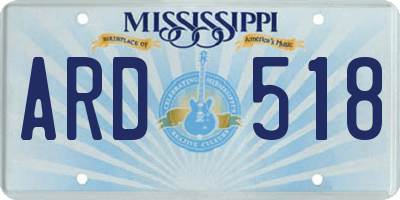 MS license plate ARD518