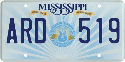 MS license plate ARD519