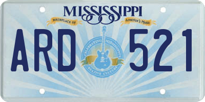 MS license plate ARD521
