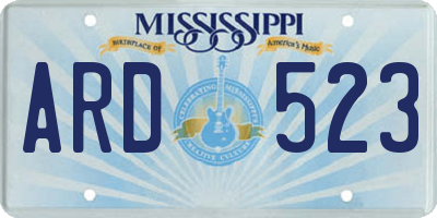 MS license plate ARD523