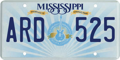 MS license plate ARD525