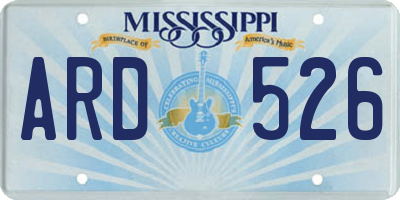 MS license plate ARD526