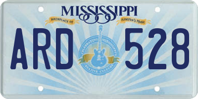MS license plate ARD528