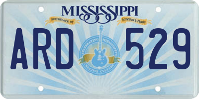 MS license plate ARD529