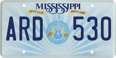 MS license plate ARD530