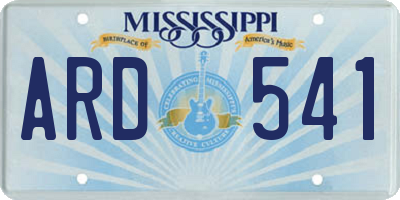 MS license plate ARD541