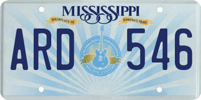 MS license plate ARD546