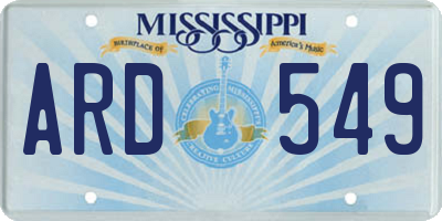 MS license plate ARD549