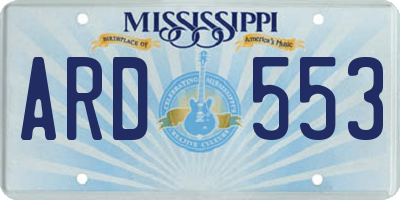 MS license plate ARD553