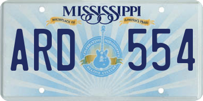 MS license plate ARD554