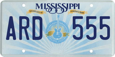 MS license plate ARD555