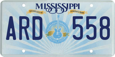 MS license plate ARD558