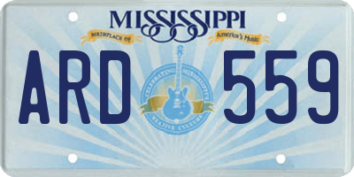 MS license plate ARD559