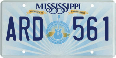 MS license plate ARD561