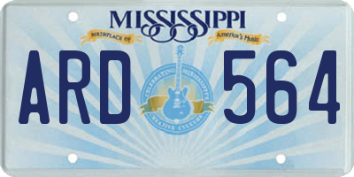 MS license plate ARD564