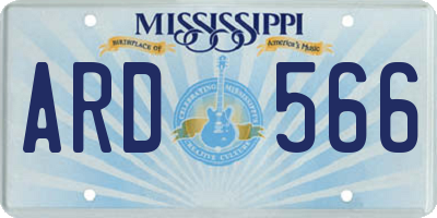 MS license plate ARD566