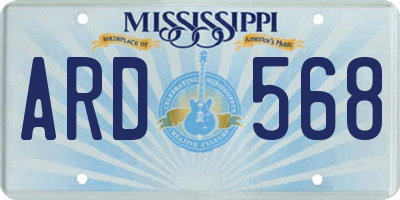 MS license plate ARD568