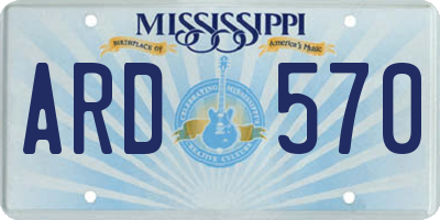 MS license plate ARD570