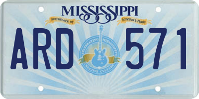 MS license plate ARD571