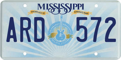 MS license plate ARD572