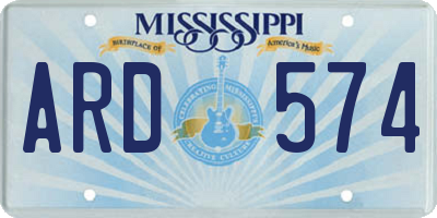 MS license plate ARD574