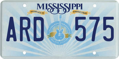 MS license plate ARD575